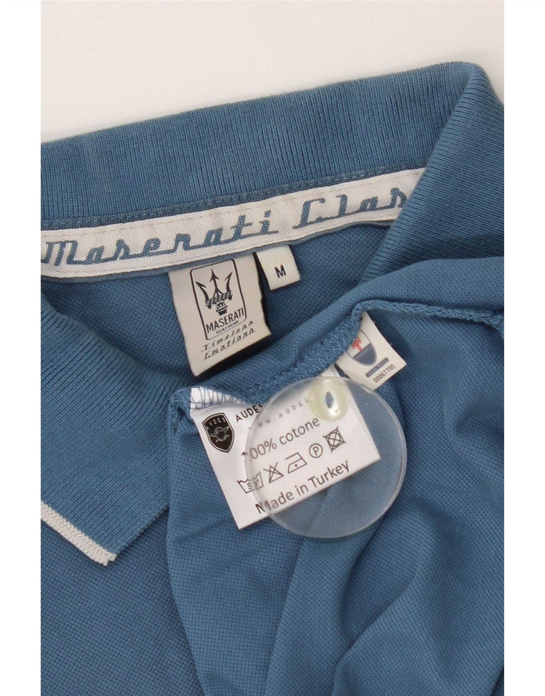 Maserati Polo Graphique Homme Bleu Moyen Coton