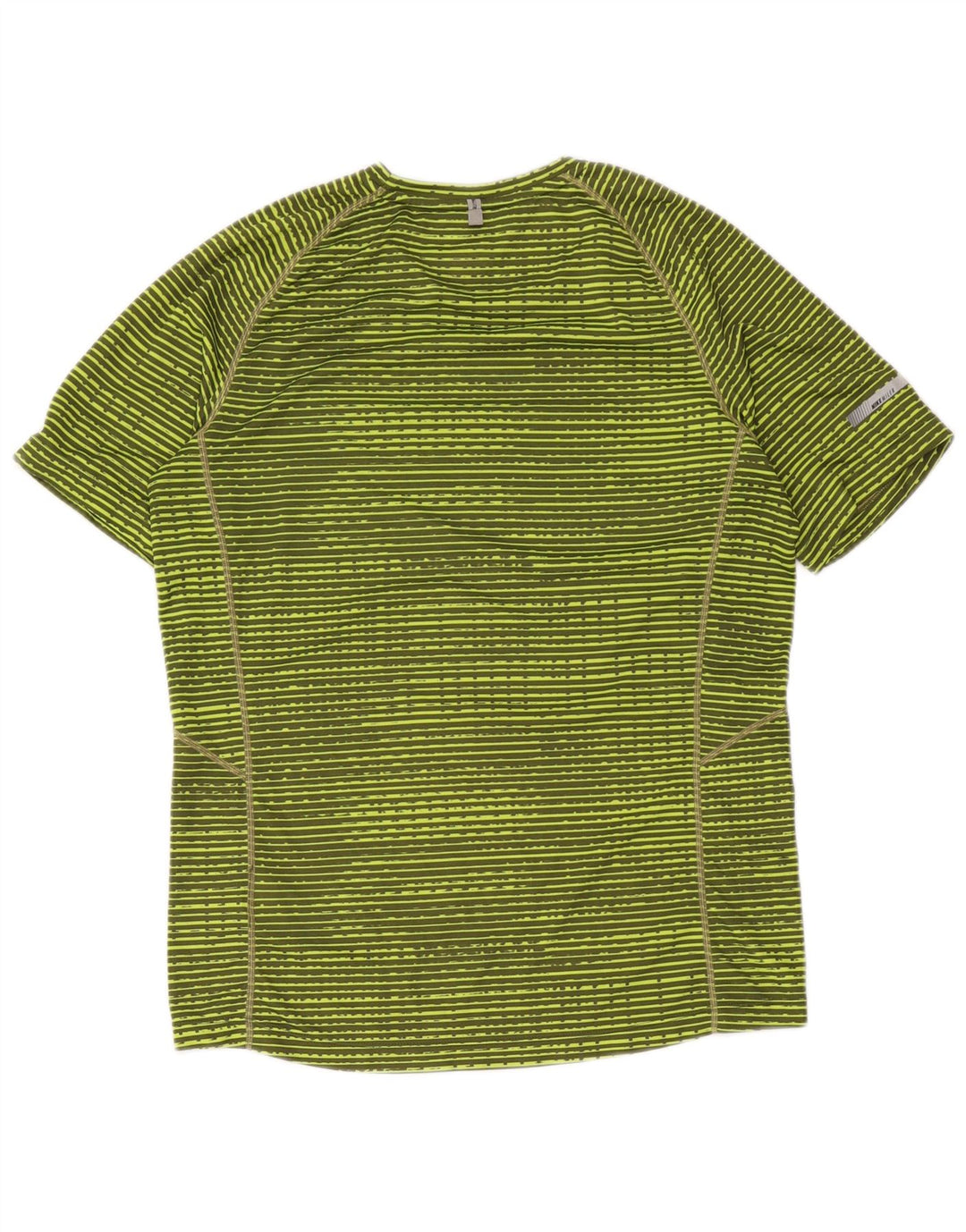 Nike T-shirt Dri Fit pour femme UK 14 Polyester rayé vert moyen