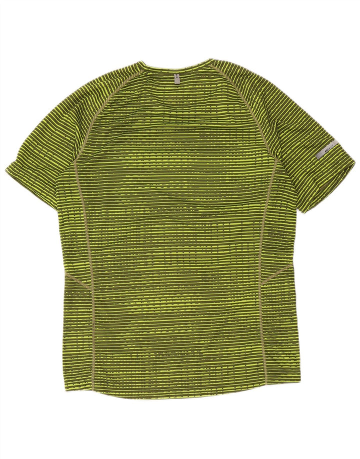 Nike T-shirt Dri Fit pour femme UK 14 Polyester rayé vert moyen