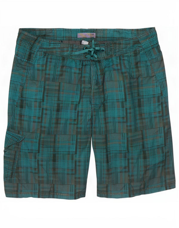 Fat Face Short de Bain Homme XL Bleu Carreaux Polyester