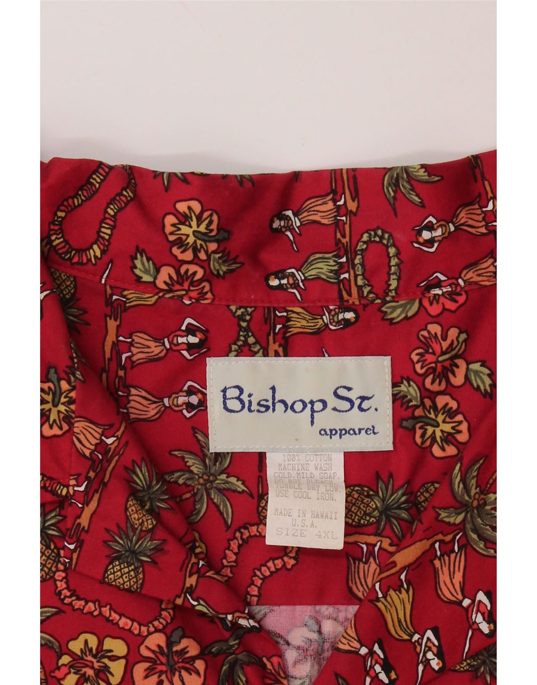 Bishop St. Apparel Chemise à manches courtes pour homme 4XL Rouge Floral Coton