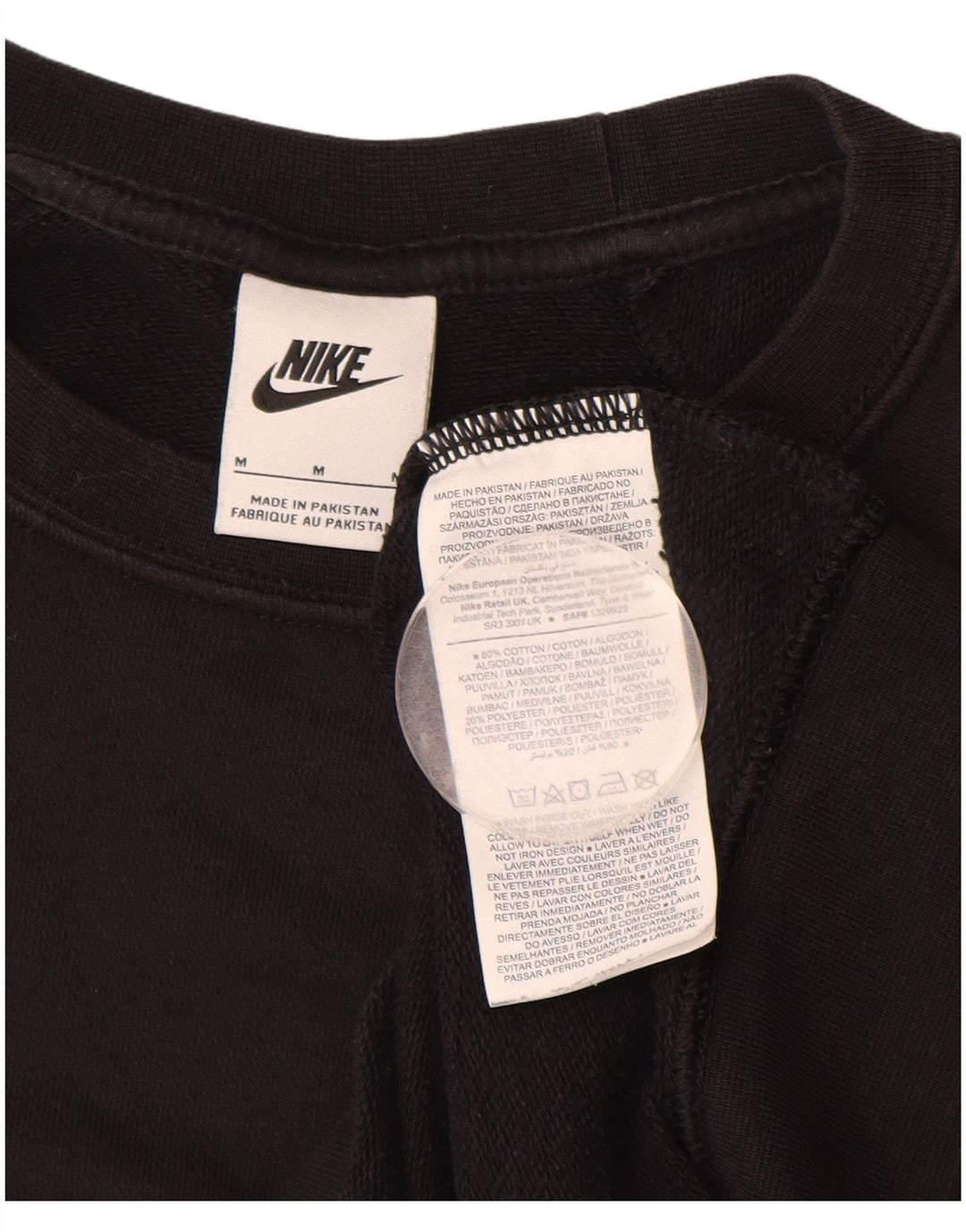 NIKE Sweat-shirt pour femme UK 14 en coton noir moyen
