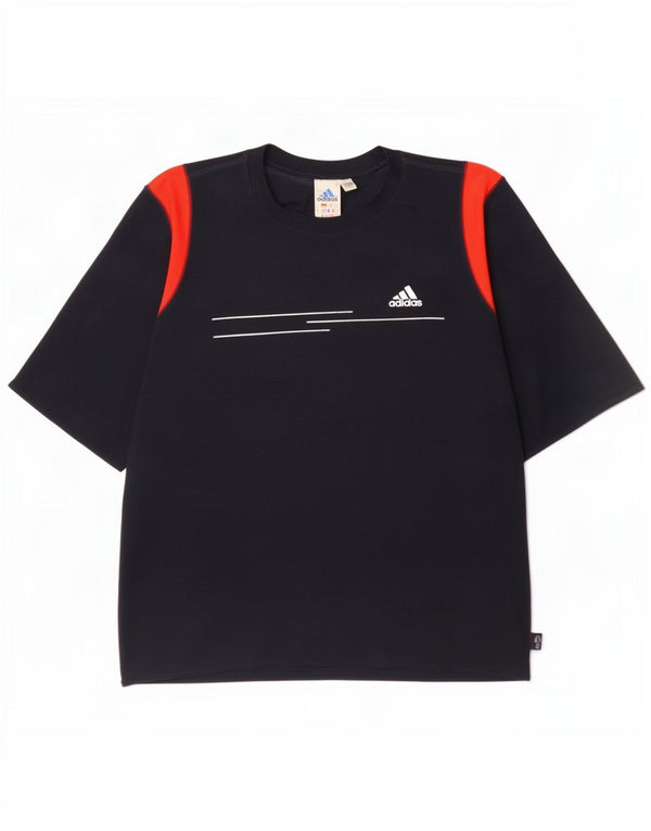 Adidas Climalite T-Shirt Top XL Bleu Marine Colorblock Polyester