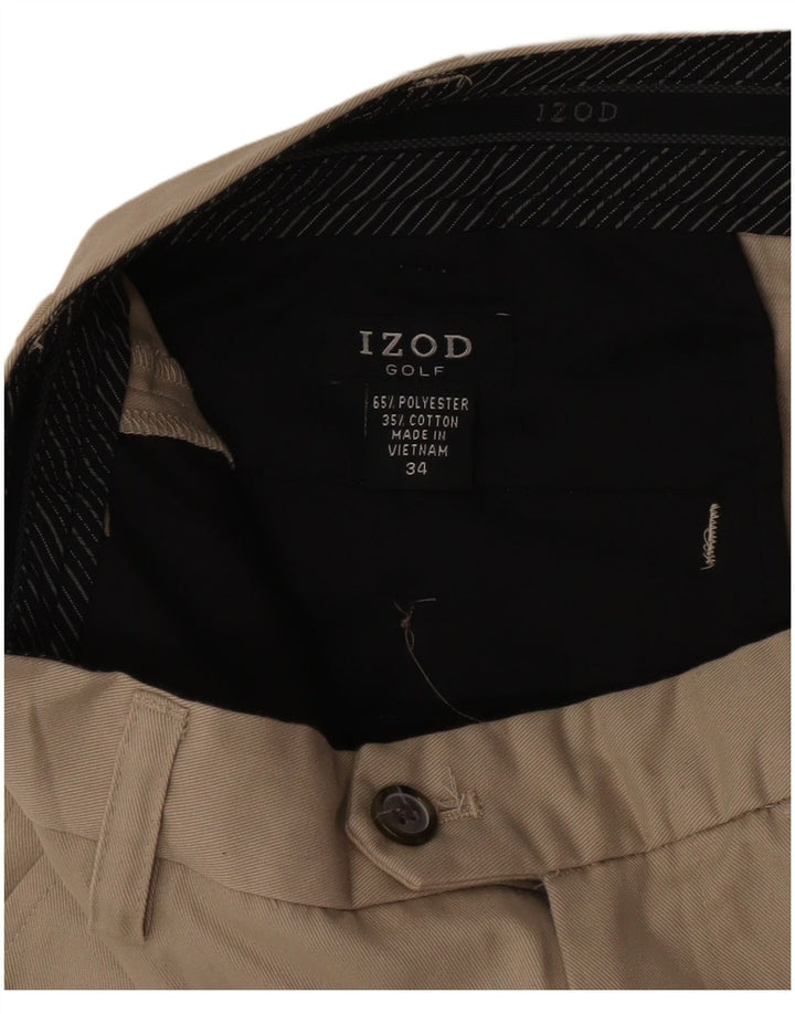 Izod Short Chino de Golf Homme W34 Large Beige Polyester
