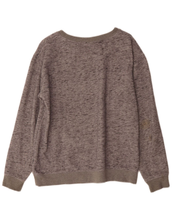 Vans Womens Graphic Sweatshirt Jumper UK 14 Medium Grey Flecked Cotton
