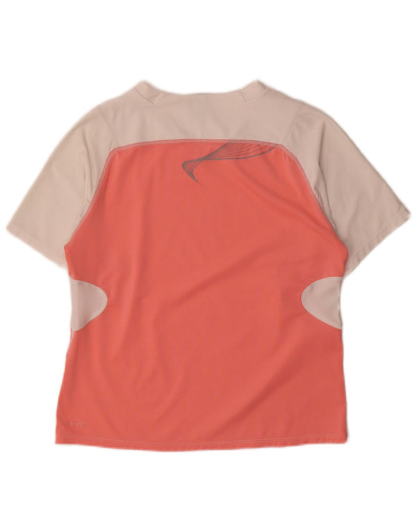 Nike T-shirt Dri Fit pour femme UK 16/18 XL Blanc Colorblock