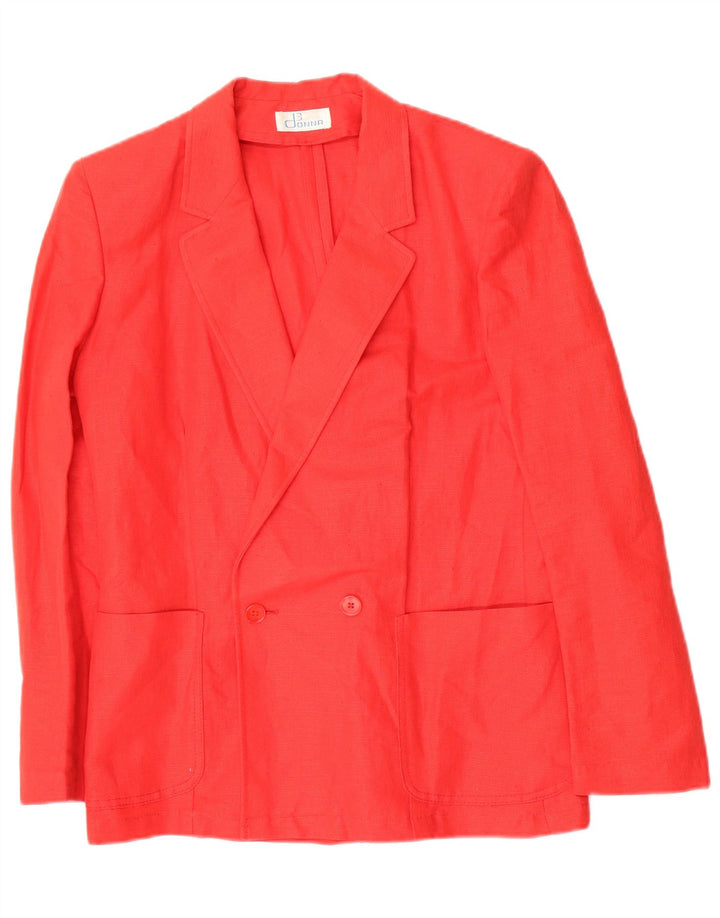 vintage Femme Double Breasted Blazer Veste IT 46 Grand Lin Rouge