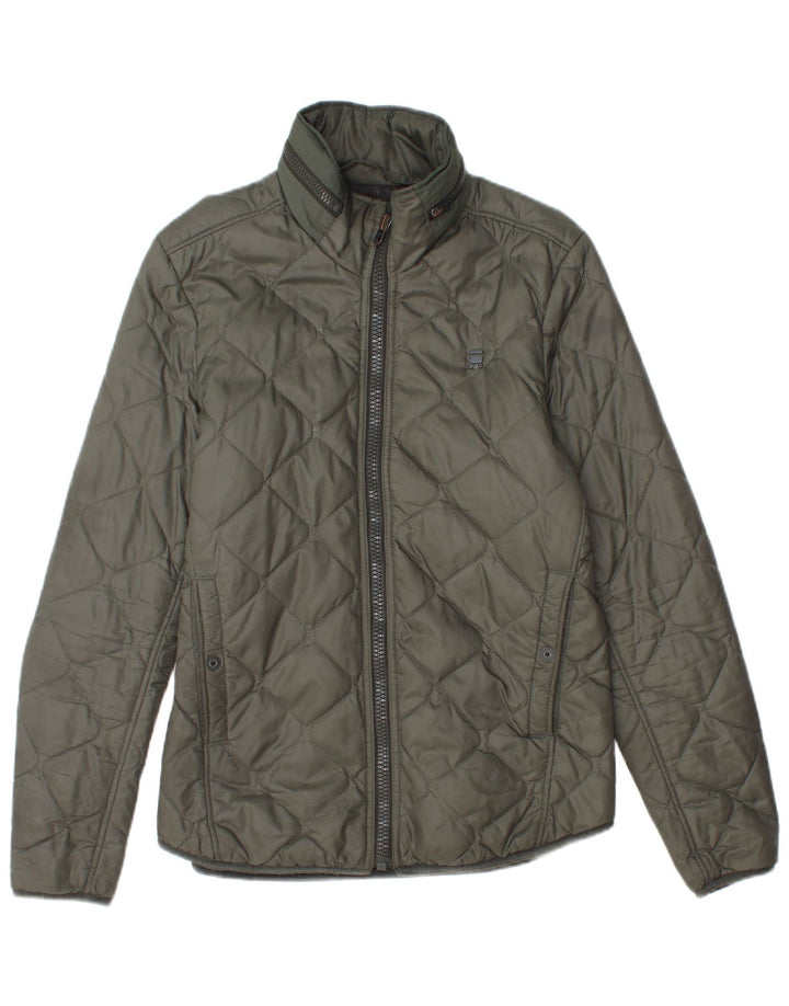 G-Star Veste matelassée à capuche pour homme UK 36 Small Kaki Polyamide