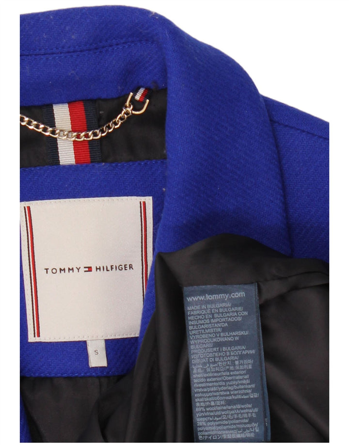 Tommy Hilfiger Manteau pour femme UK 10 Petite laine bleue