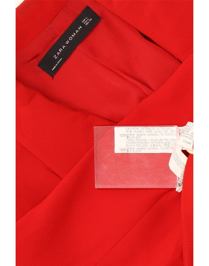 Zara Veste Blazer Double Boutonnage Femme UK 14 Grand Rouge Polyester
