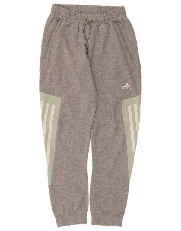 Adidas Pantalon de survêtement pour homme en coton gris colour block Taille S