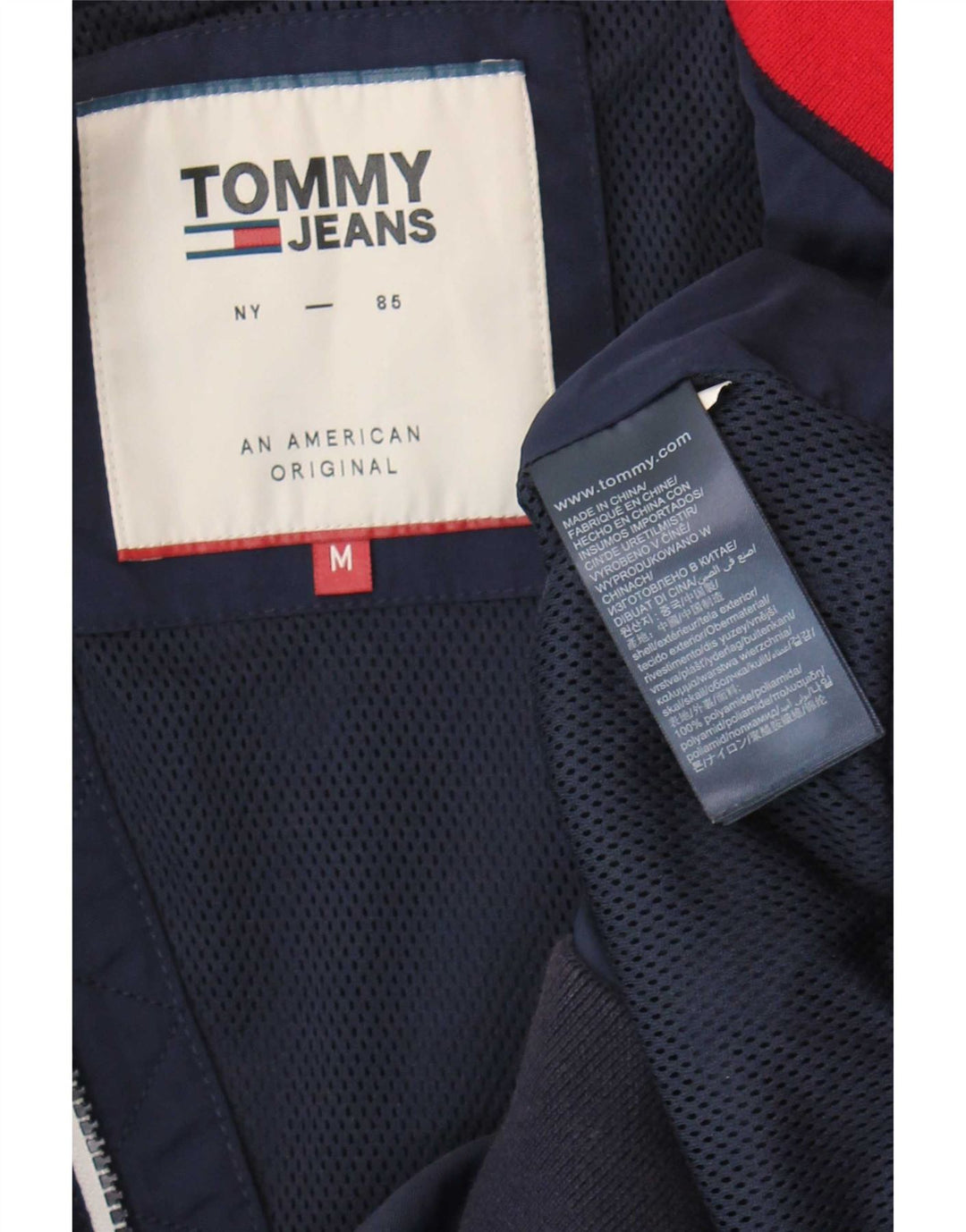 Tommy Hilfiger Veste Bomber Homme UK 38 Medium Bleu Marine Polyamide