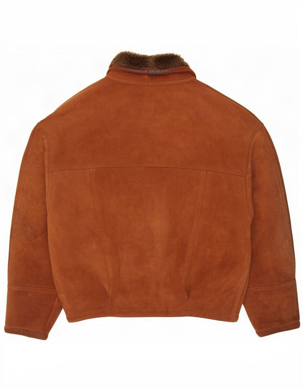 Vintage Mens Shearling Jacket IT 46 Small Brown