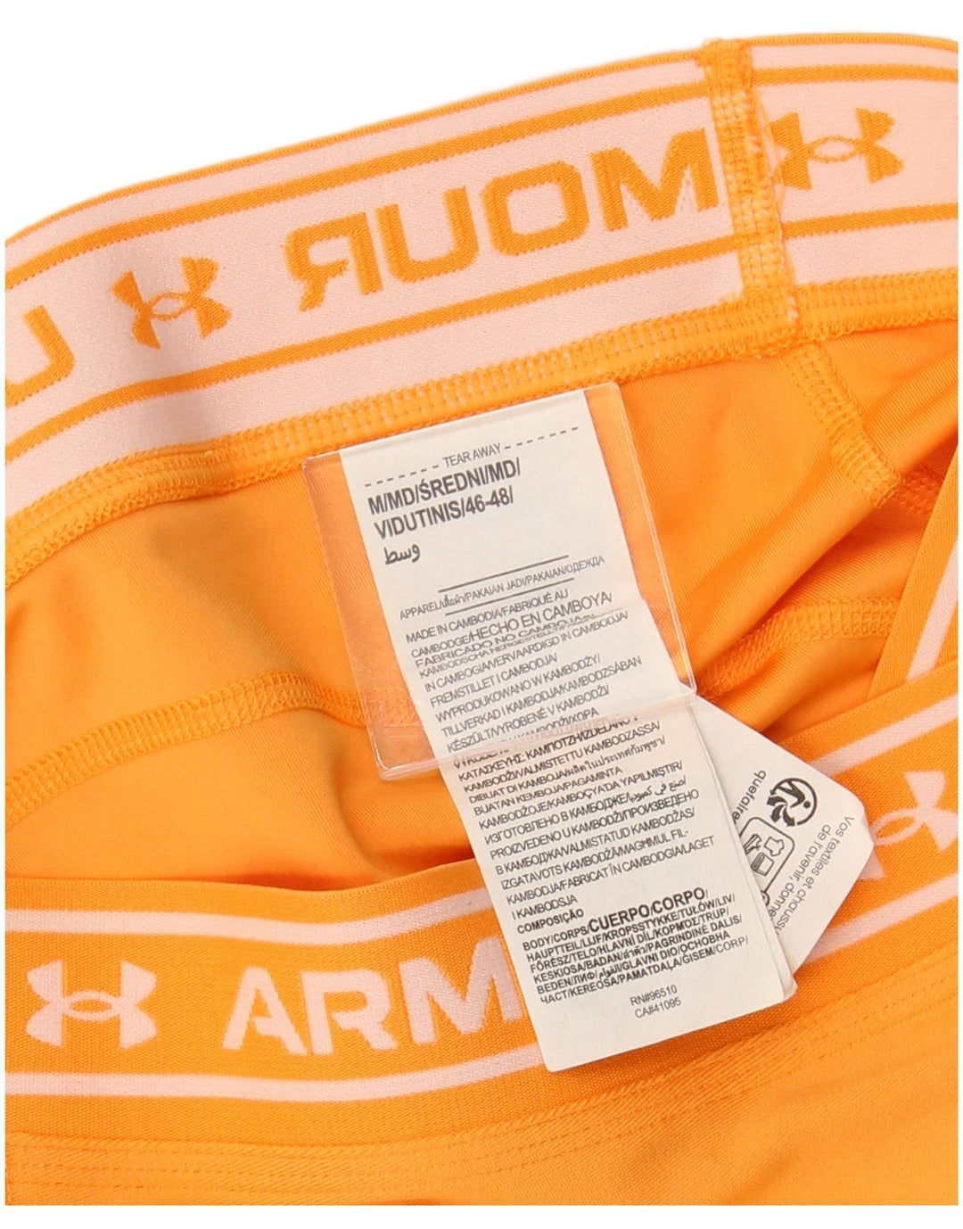 UNDER ARMOUR Short de sport graphique pour femme UK 12 Orange moyen Polyester
