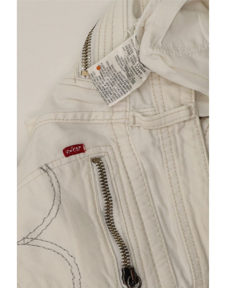 LEVI'S Short en Jean Femme W28 Coton Blanc Moyen