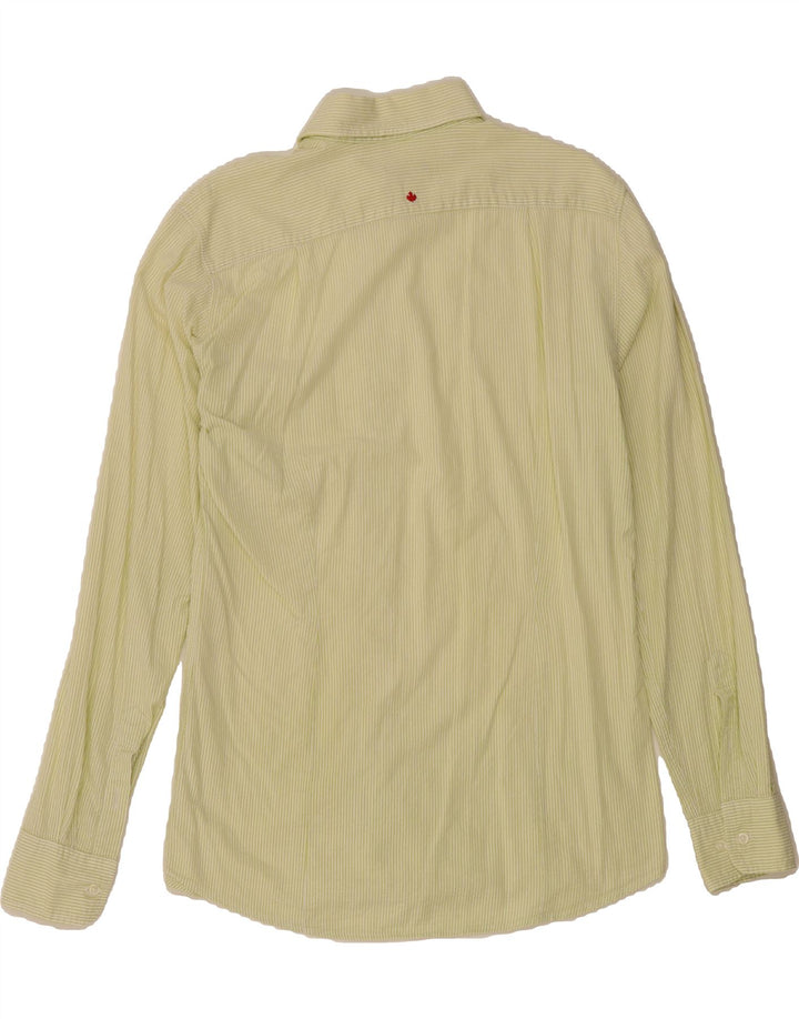 CANADIENS Mens Shirt Medium Yellow Pinstripe Cotton Vintage Canadiens and Second-Hand Canadiens from Messina Hembry 