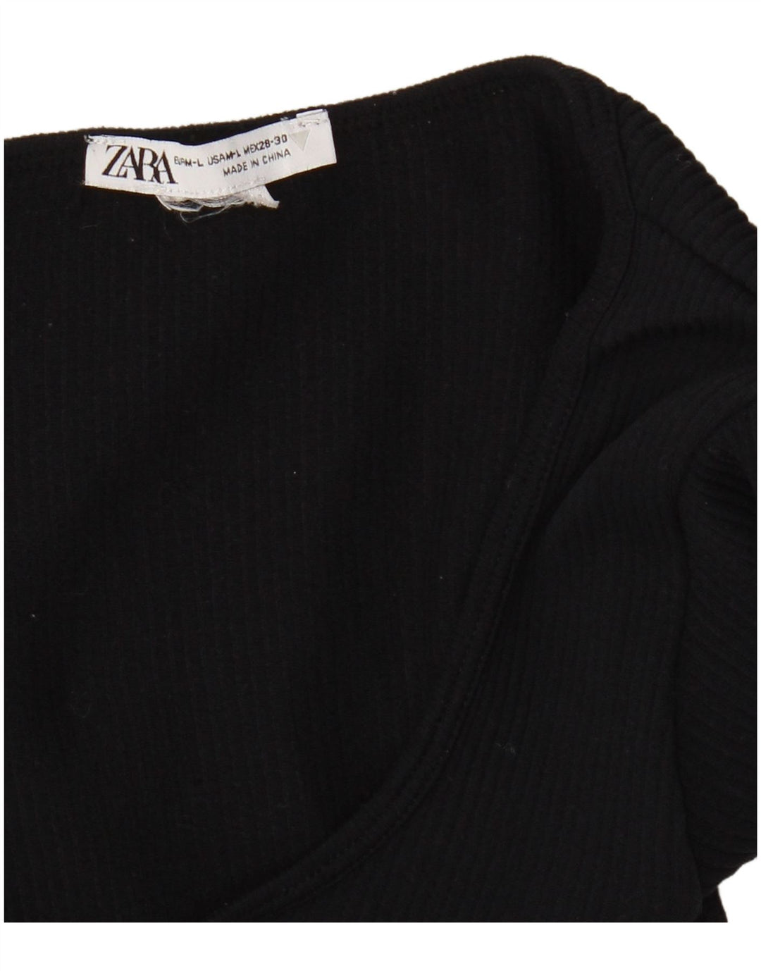 Zara Haut court à manches longues pour femme UK 16 Large Bleu marine