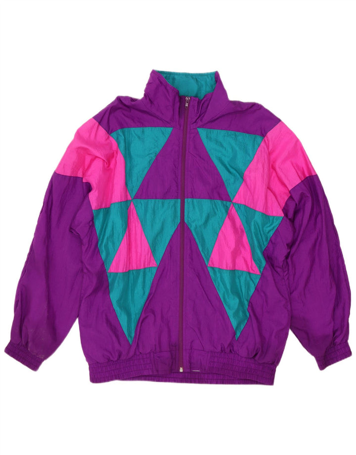 Sunterra Veste de survêtement surdimensionnée pour femme UK 10 Petit Violet Géométrique