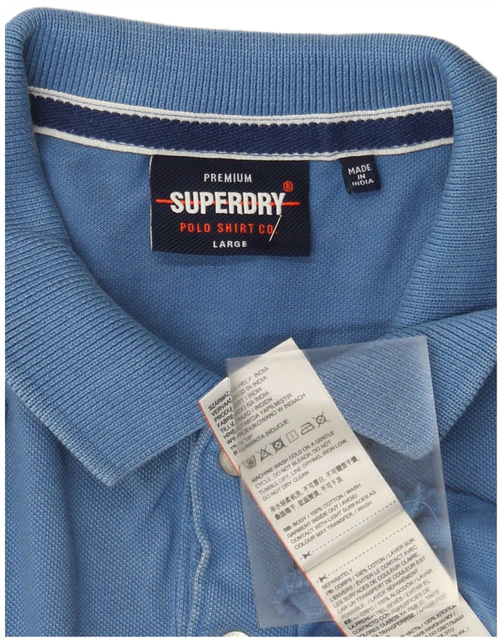 Superdry Polo Homme Grand Bleu Coton