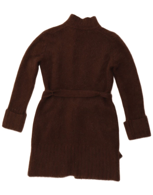 MONSOON Cardigan long pour femme en laine d'agneau marron moyen UK 12