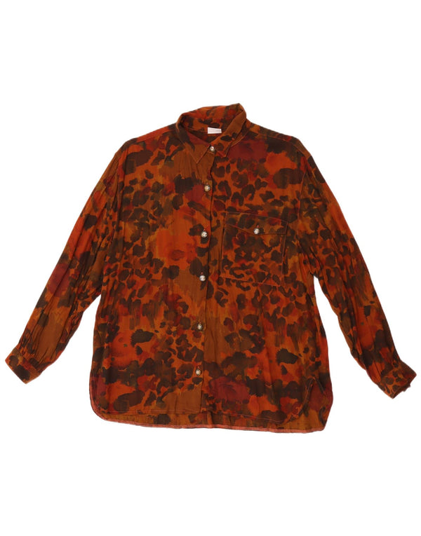 Frau Chemise ample pour femme IT 48 XL Marron à pois Viscose