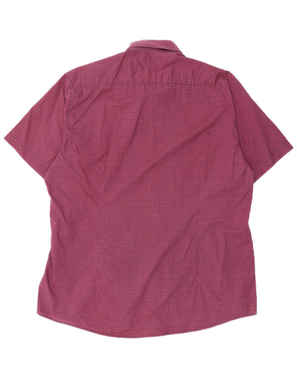 Barbour Chemise à manches courtes pour femme Coupe ajustée XL Coton floral bordeaux