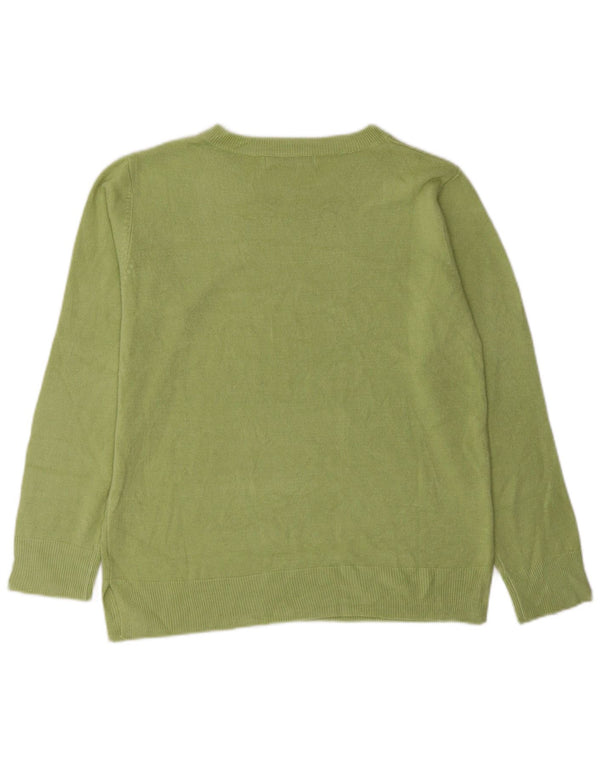 Marks & Spencer Pull col bateau pour femme UK 12 Acrylique vert moyen