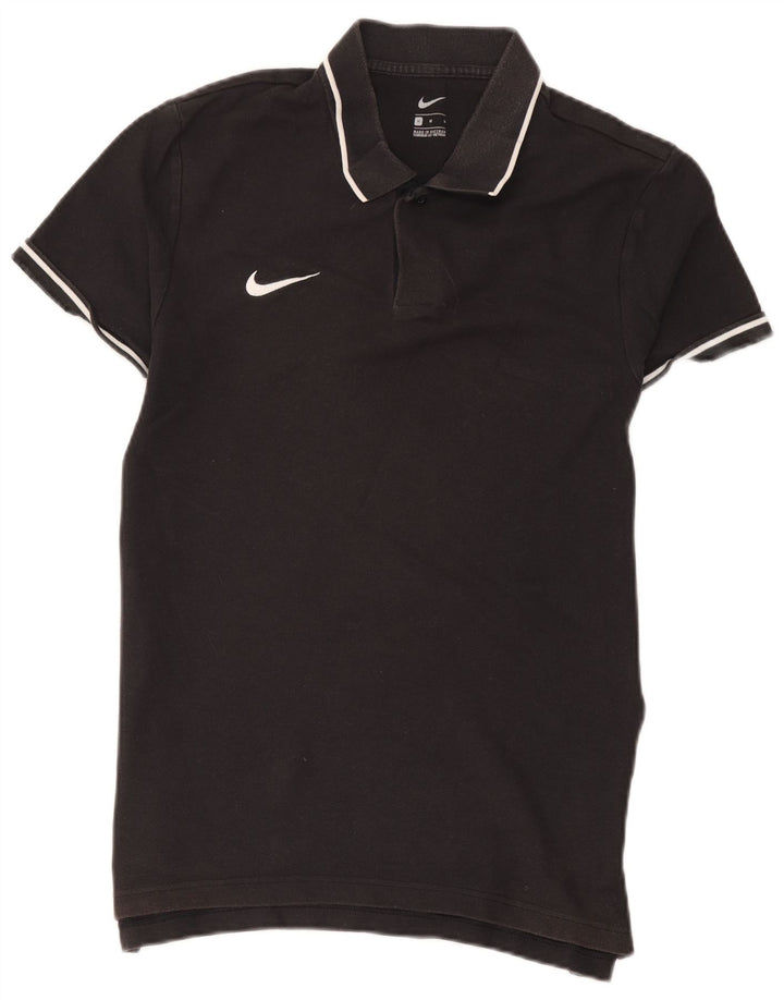 NIKE Polo Homme Coton Rayé Noir Moyen