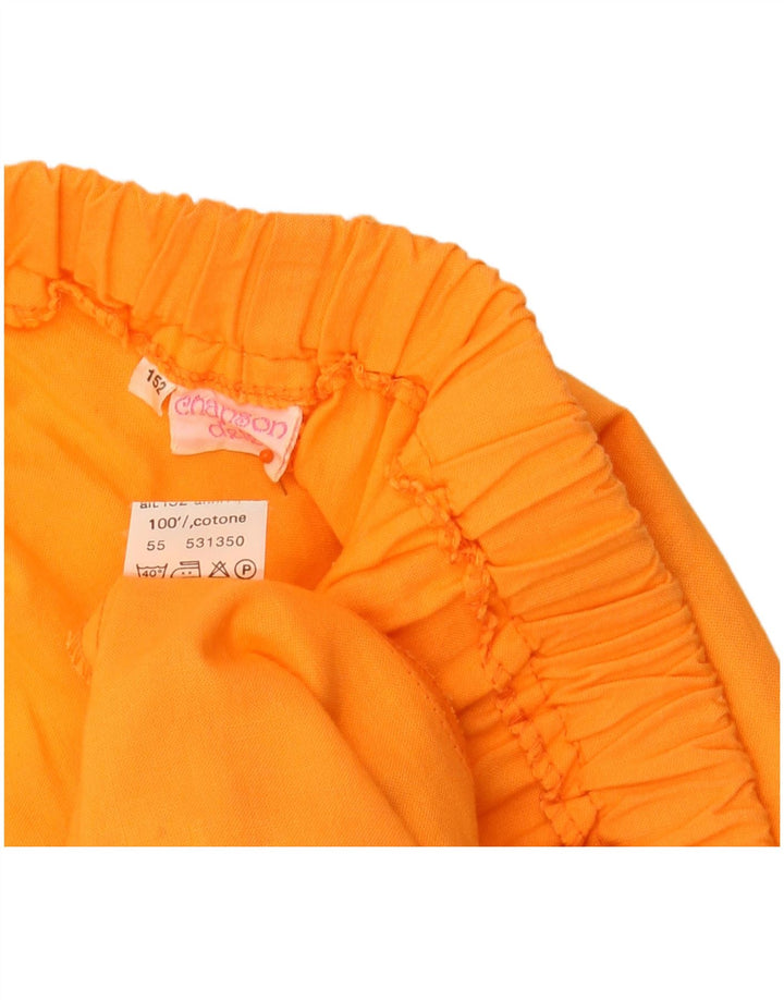 VINTAGE Jupe trapèze fille 12-13 ans W30 coton orange