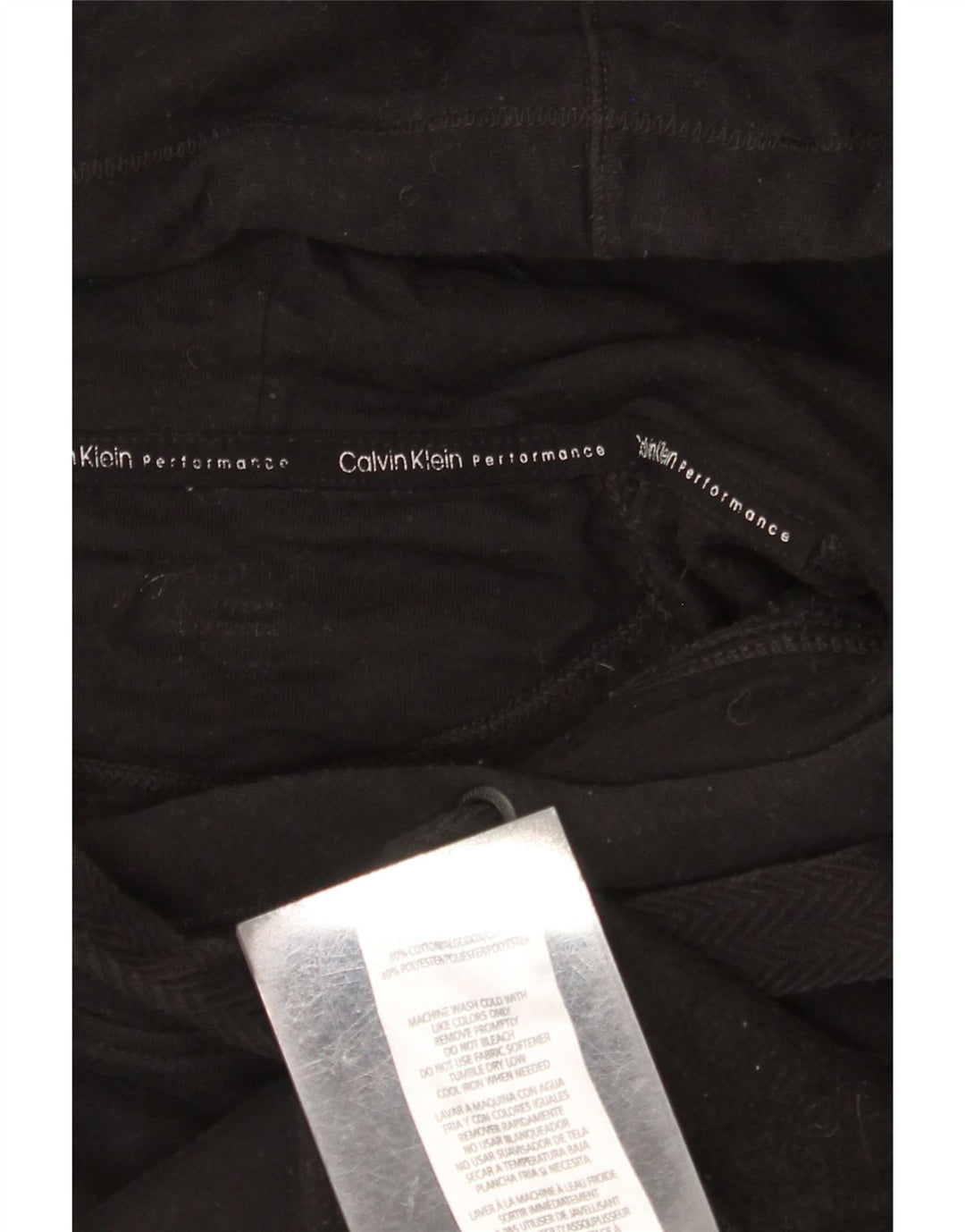CALVIN KLEIN Pull à capuche graphique surdimensionné pour femme UK 18 XL Coton noir