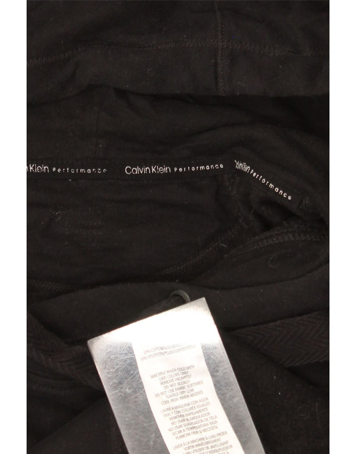 CALVIN KLEIN Pull à capuche graphique surdimensionné pour femme UK 18 XL Coton noir