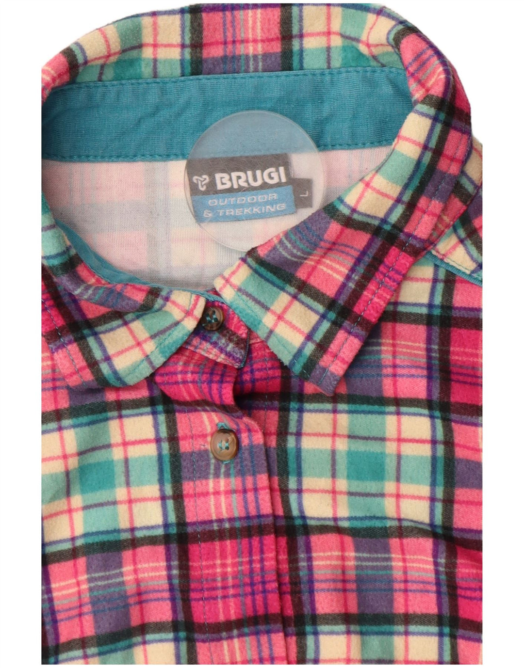 BRUGI Chemise en flanelle pour femme UK 14 Grand carreaux roses