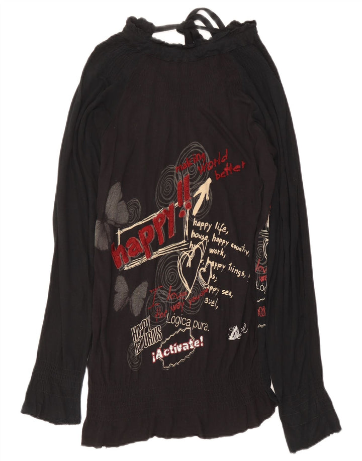Desigual Femme Tunique Graphique Petit Papillon Noir