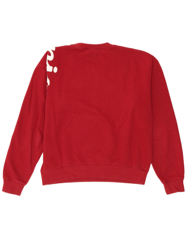 Champion Sweat-shirt surdimensionné graphique pour femme UK 10 Petit Bordeaux