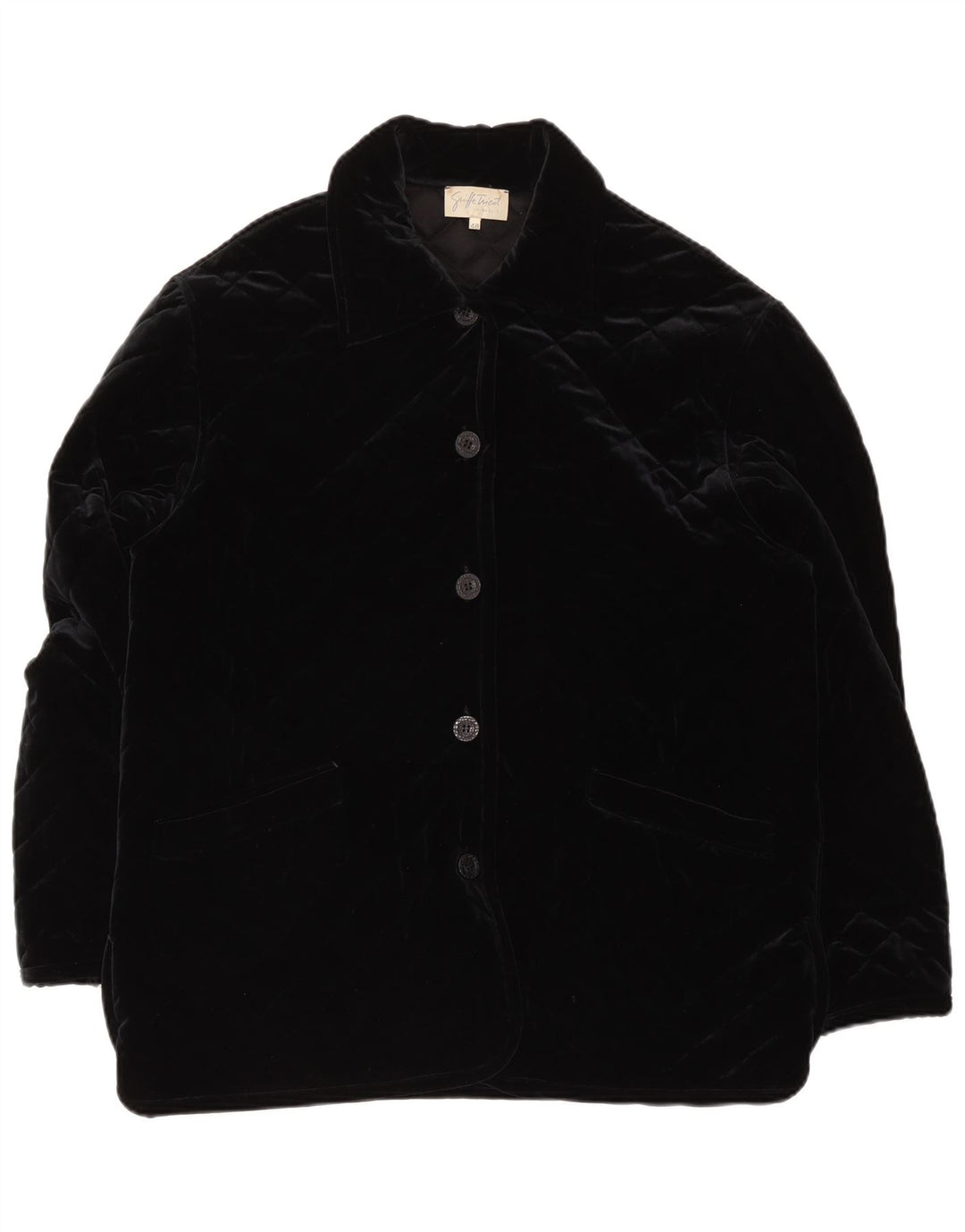Veste matelassée en velours femme vintage IT 48 XL Noir Polyamide