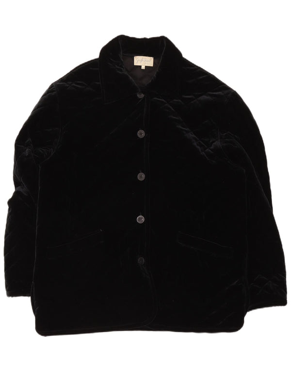 Veste matelassée en velours femme vintage IT 48 XL Noir Polyamide