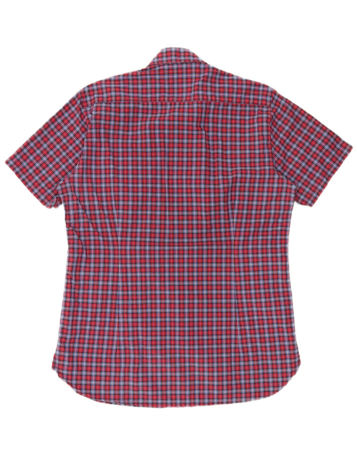 BARBOUR Chemise à Manches Courtes Coupe Ajustée Homme Carreaux Multicolores Moyens