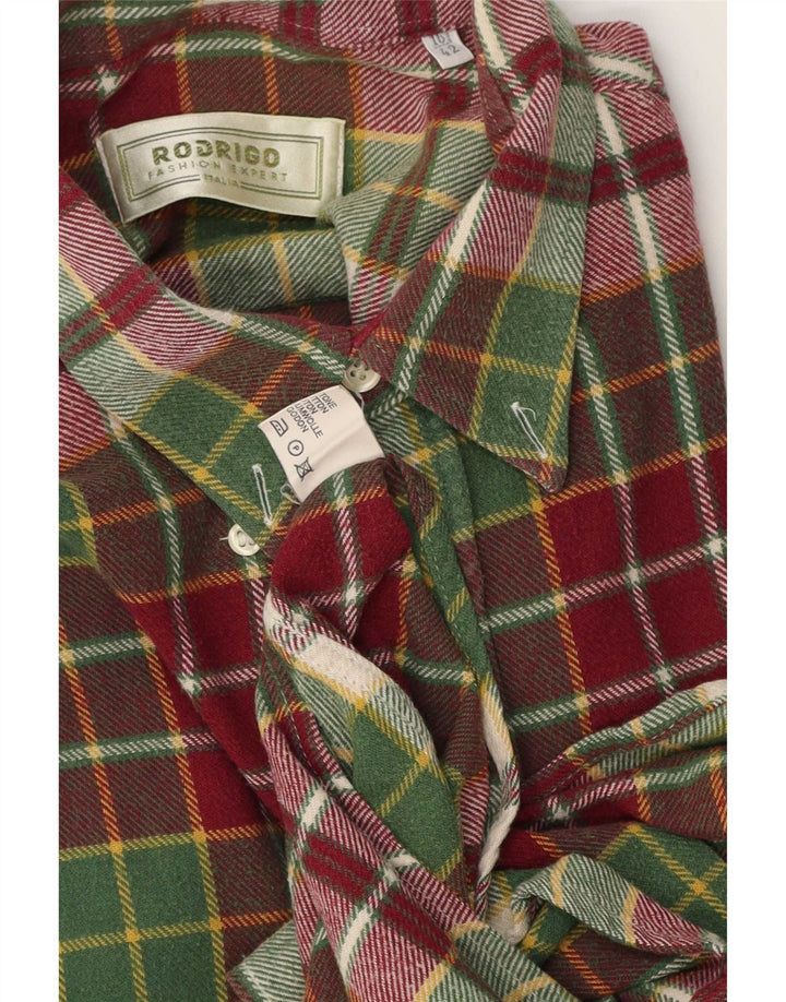 Rodrigo Chemise en flanelle pour homme Taille 42 16 1/2 Grand coton à carreaux multicolore
