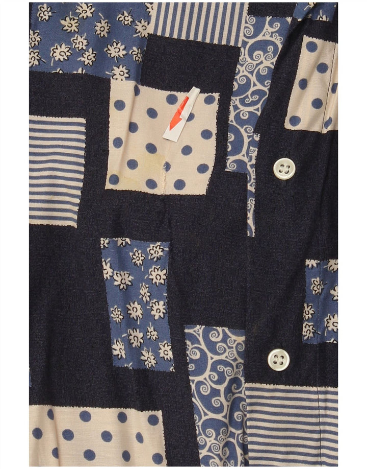 Chemise Homme Vintage Grand Patchwork Bleu Marine