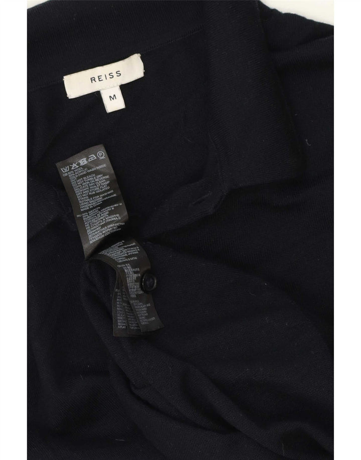 Reiss Pull Col Polo Homme Bleu Marine Moyen Laine