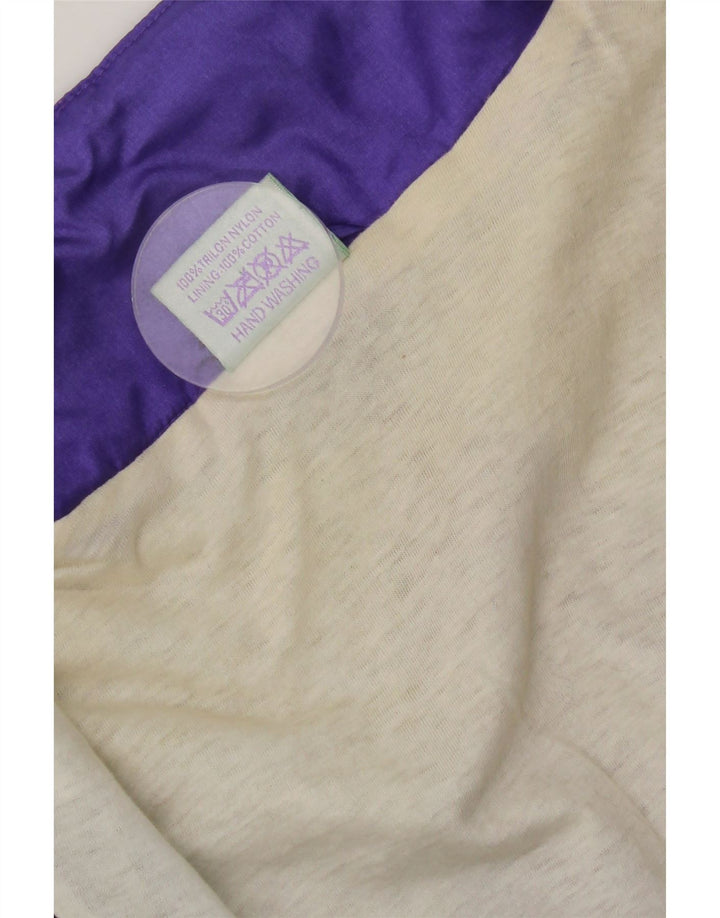 vintage Mens Survêtement Top Veste Grand Violet Colourblock Nylon