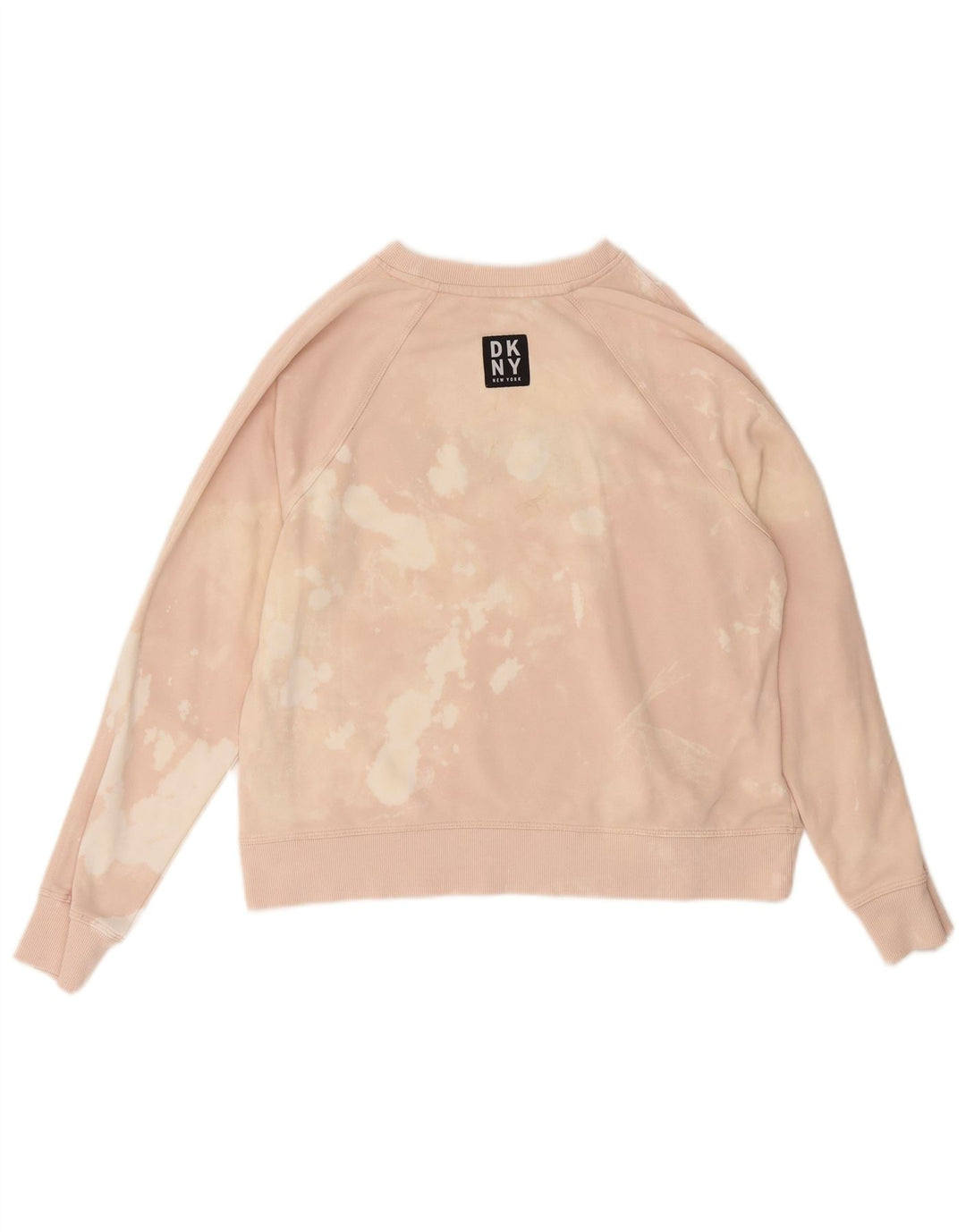 Dkny Sweat-shirt graphique pour femme UK 14 en coton tie-dye rose moyen