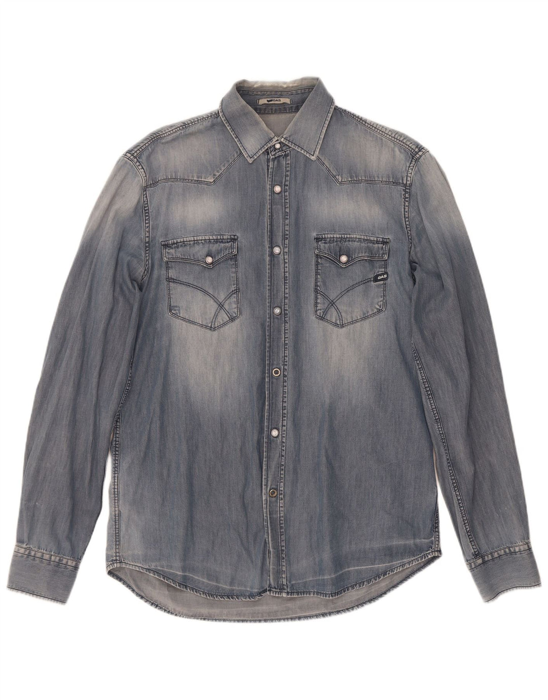 Gas Chemise en Jean Homme XL Bleu Coton