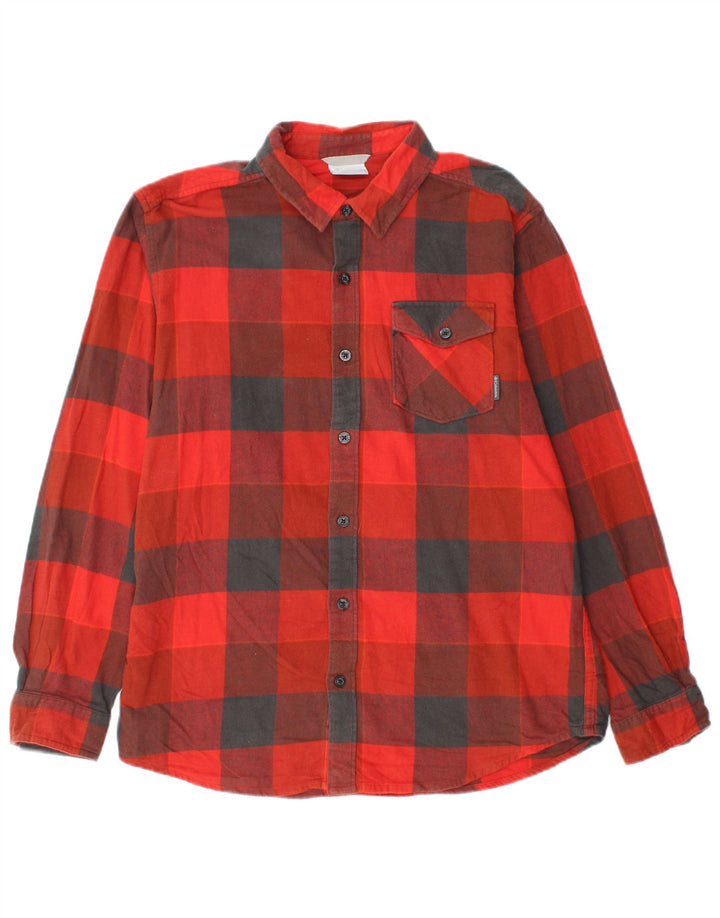 Columbia Chemise Flanelle Homme Rouge Moyen Vichy Coton