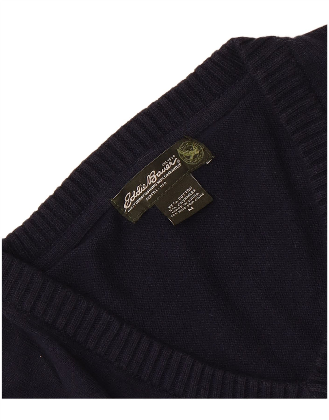 Eddie Bauer Pull col V pour homme en coton bleu marine moyen