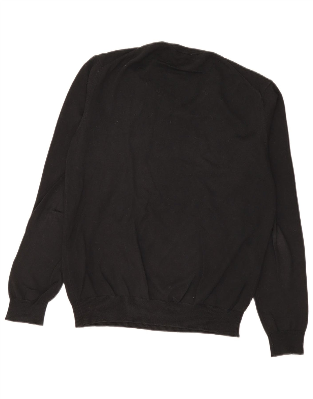 Benetton Pull Col V Homme Petit Noir Coton