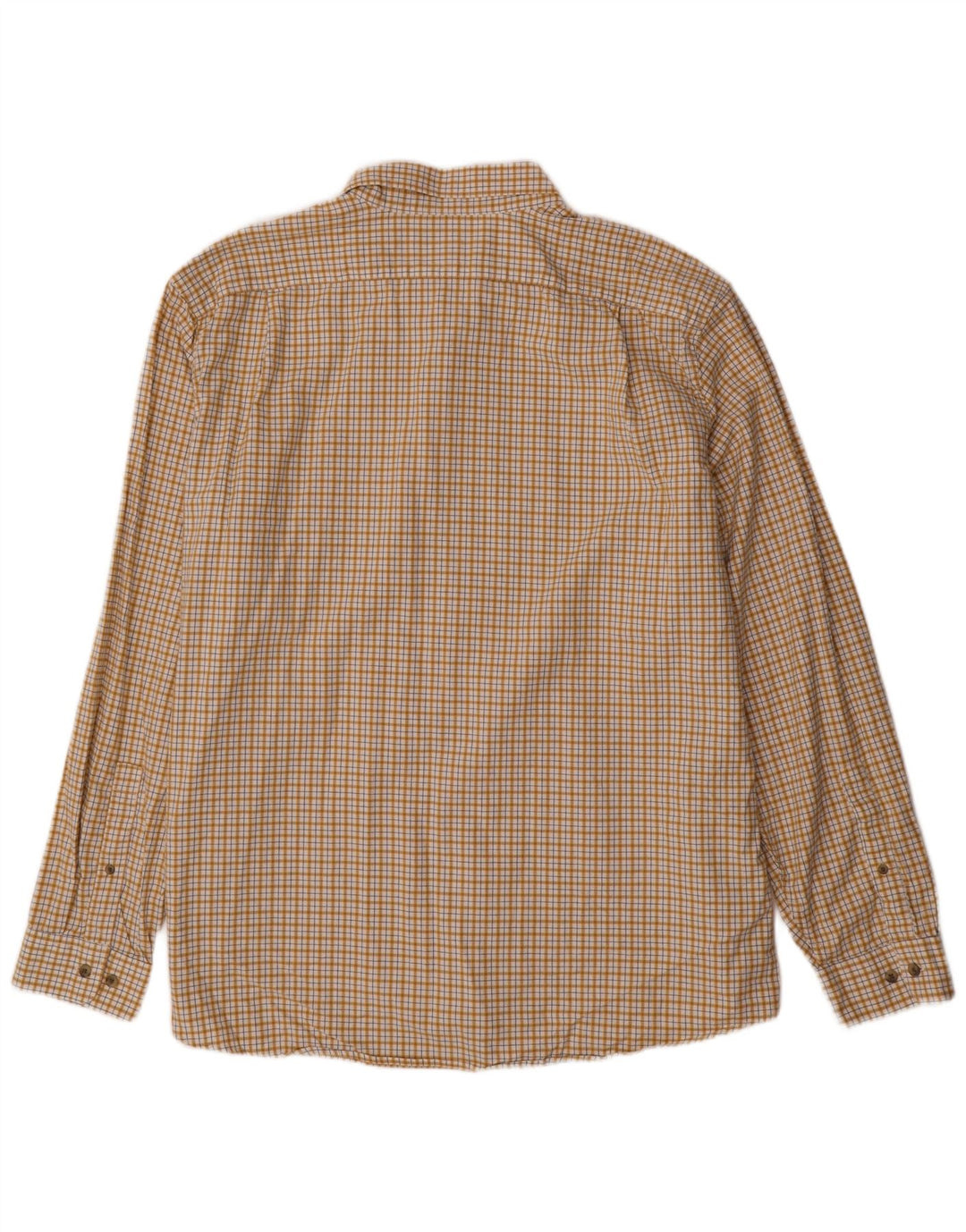 EDDIE BAUER Chemise en flanelle coupe décontractée pour homme XL en coton à carreaux jaunes