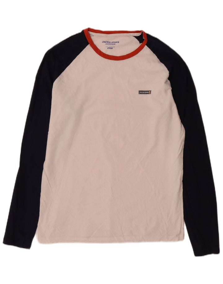 Jack & Jones Haut Coupe Regular Manches Longues Homme Blanc Moyen Colorblock