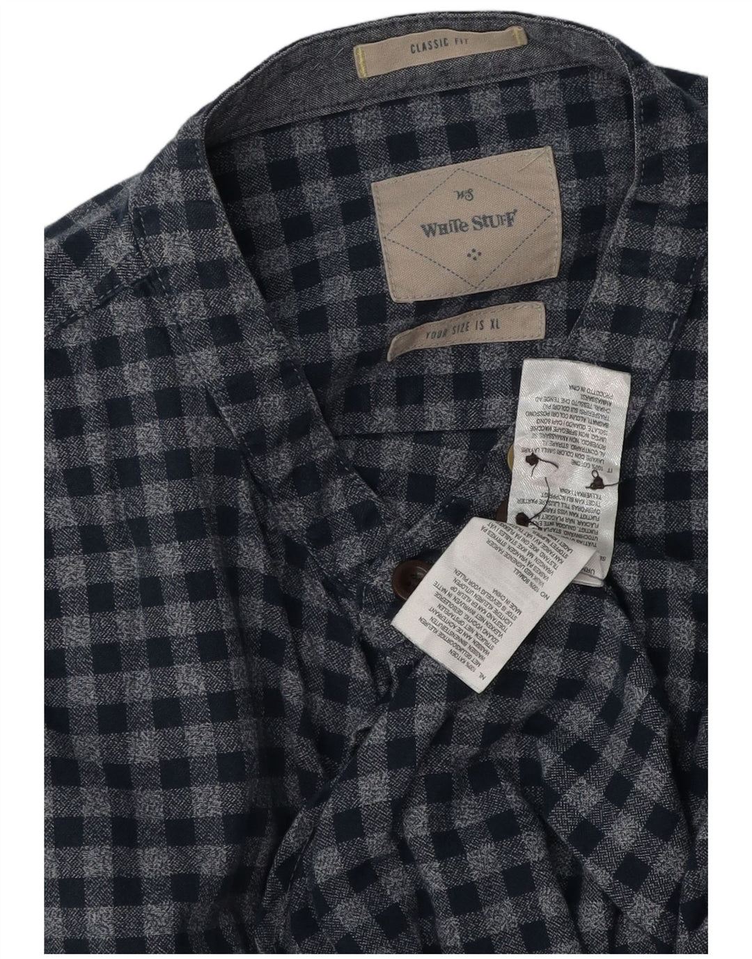Chemise White Stuff Homme Coupe Classique XL Bleu Vichy Coton