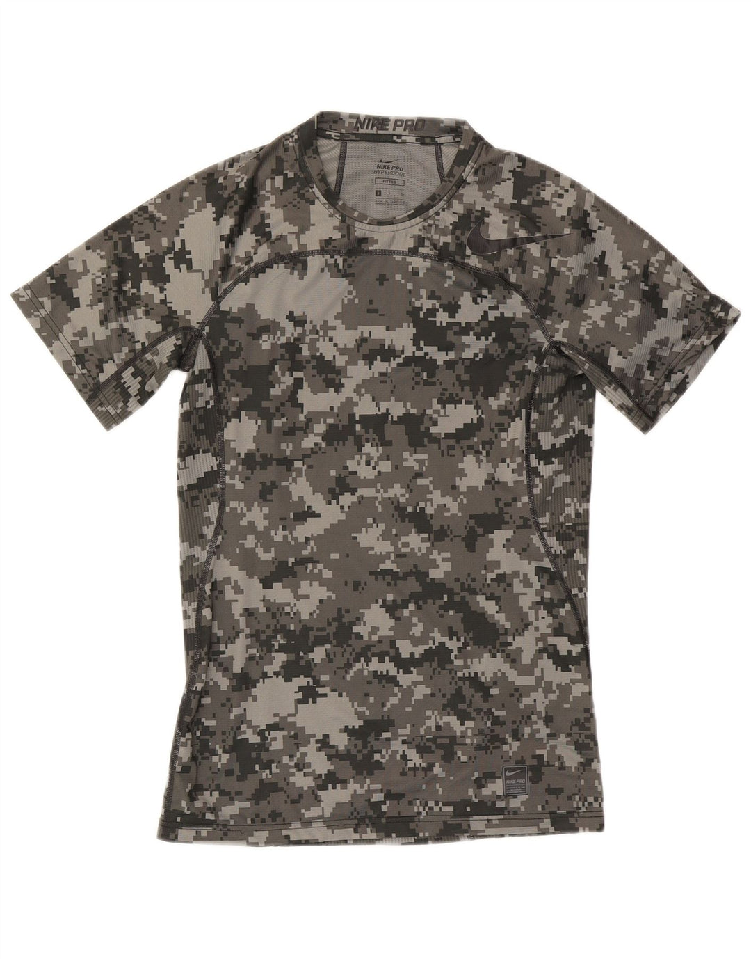 Nike Hommes Ajusté Graphique T-Shirt Haut Petit Gris Géométrique Polyester